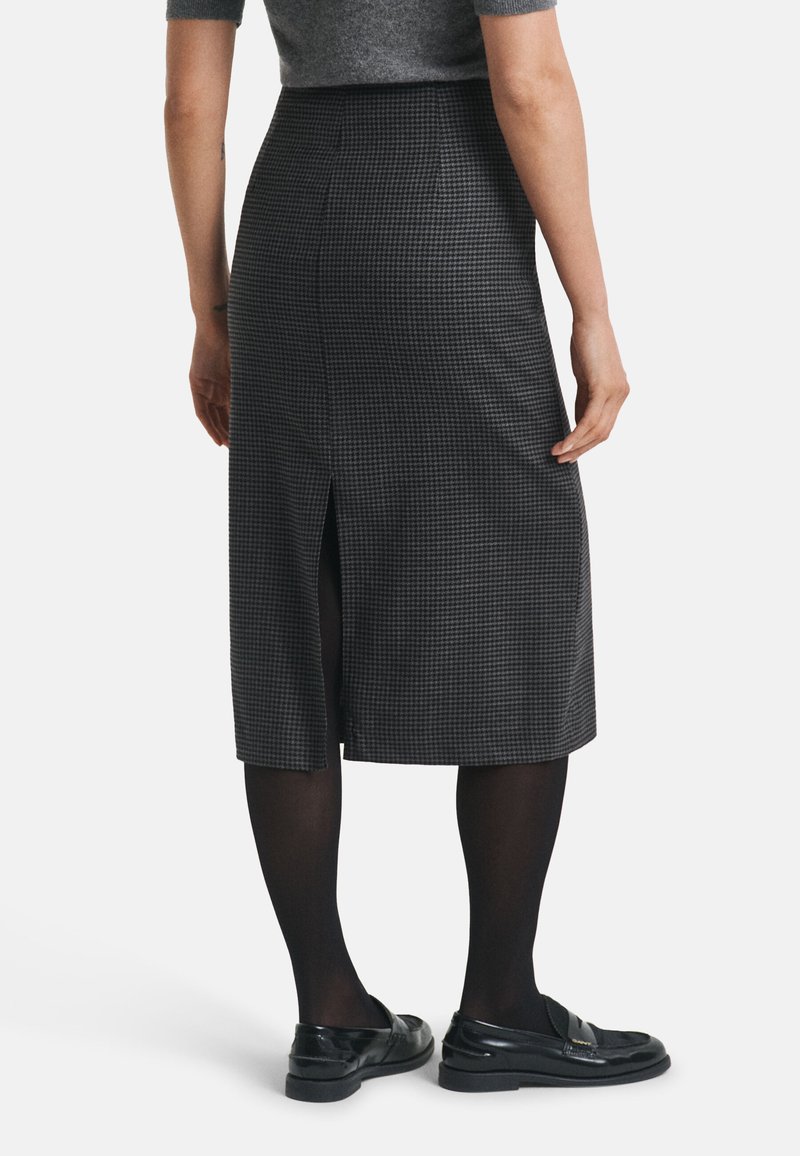 GANT CHECKED - Áčková sukně - charcoal melange