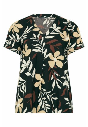 Evans, PLUS SIZE SHORT SLEEVE TOPS - Bluse - black