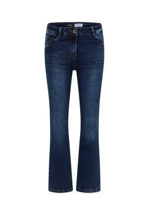Cecil, HIGH WAIST BOOTCUT JEANS IM SLIM FIT - Jean bootcut - mid blue used wash