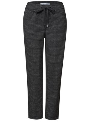Street One, MID WAIST SLIM LEG HOSE MIT FEINEM MUSTER - Pantalon de survêtement - black