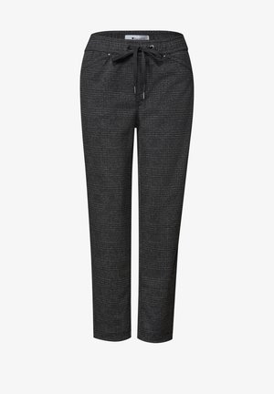 Street One, MID WAIST SLIM LEG HOSE MIT FEINEM MUSTER - Pantalon de survêtement - black