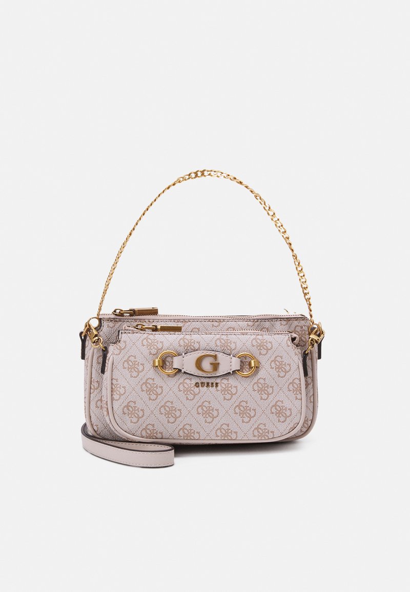 Guess IZZY DOUBLE POUCH CROSSBODY SET Across body bag stone/off