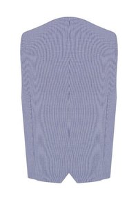 Męska kamizelka w jasnoniebieską i białą kratkę. Posiada dekolt w kształcie litery V, dwie boczne kieszenie oraz regulację z tyłu zapewniającą odpowiednie dopasowanie.