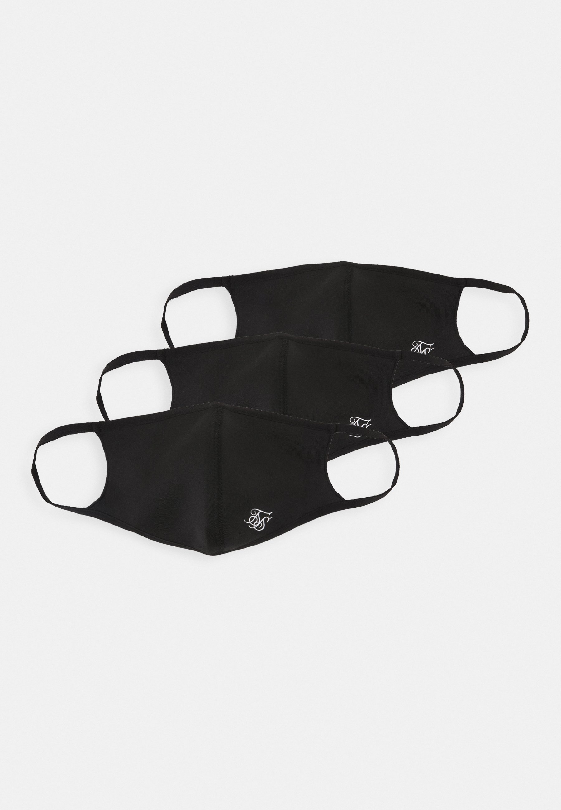SIKSILK FACE COVERING UNISEX 3 PACK - Stoffen mondkapje - black/zwart -  Zalando.nl