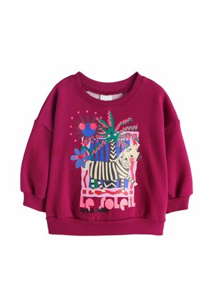 CREW NECK - Mikina - burgundy red zebra