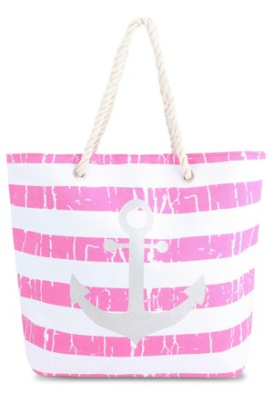 BEACH BAG - Shopping Bag - pink, white