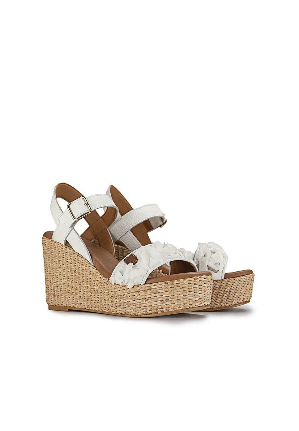 POPA SAMOS OGIN - Sandalias de cuña - blanco - Zalando.es