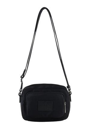 Pourchet, SAC PORTÉ TRAVERS EN TOILE GARNIE CUIR - ESCALE - Sac bandoulière - noir