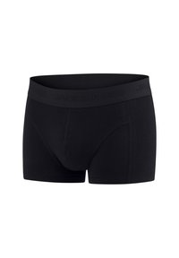 Zwarte boxershorts van zacht katoen, met een merk-elastische tailleband en een strakke pasvorm met een gladde textuur.