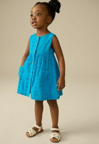 Next REGULAR FIT SLEEVELESS POCKET  - Spijkerjurk - blue broderie