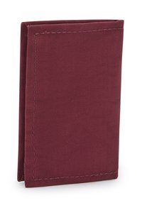 Maroon fabric wallet featuring a textured finish, stitched edges, and a minimalist design with no visible hardware or accents.