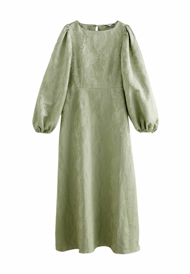 Next REGULAR FIT - LONG SLEEVE WAISTED PUFF - Maxi šaty - sage green