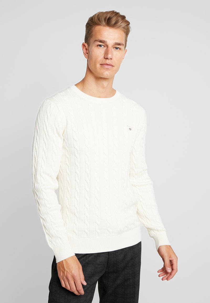 GANT CABLE CNECK Jumper cream/offwhite Zalando.co.uk