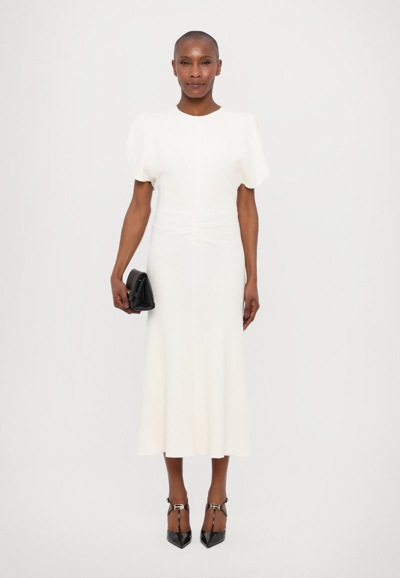 white cocktail dress long sleeve Long Sleeves White Lace A-Line Scoop Neck Short Homecoming Dresses, MH396