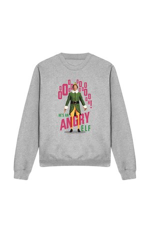 Cotton Soul, ELF HE'S AN ANGRY ELF - Sweatshirt - mottled light grey