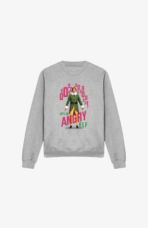 Cotton Soul, ELF HE'S AN ANGRY ELF - Sweatshirt - mottled light grey