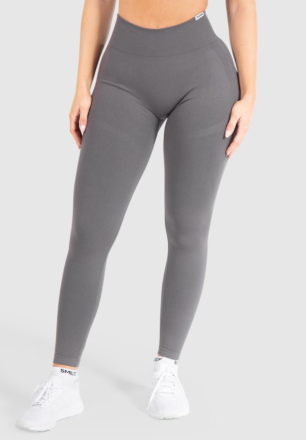 SCRUNCH EFFECT SOLID LEGGINGS SPORT FITNESS - Tights - anthrazit