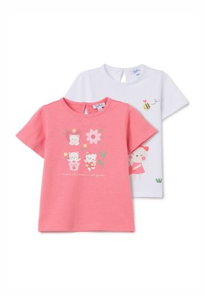 2 PACK - T-shirt imprimé - white pink