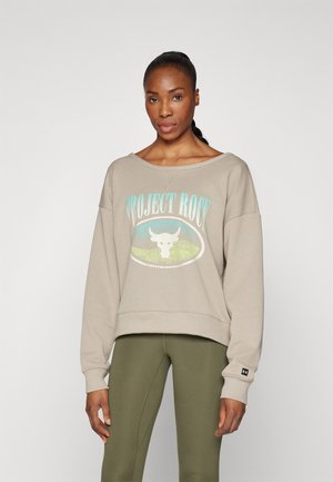 TERRY - Sweatshirt - timberwolf taupe/yellow/black