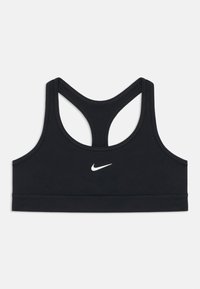 Mustapäri spordirinnatugi, millel on võistlusseeliku disain, valmistatud venivast kangast. Ees on valge Nike logo. Lihtne ja ühtlaselt istuv kujundus.