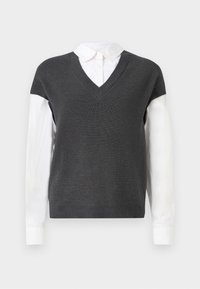 ONLPAYSON - Neule - dark grey/cloud dancer