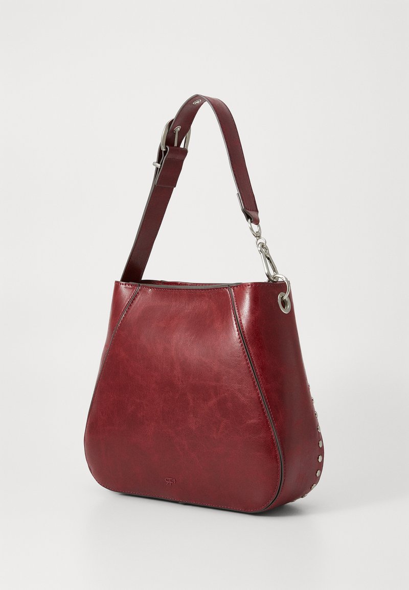 Sac Bandoulière Cuir Frangé CHRISTOPHE SAUVAT - Rouge Corail, Taille Moyenne, Neuf Avec étiquettes