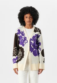 Marimekko LUMOAVA PIONI - Cardigan - light beige/brown/violet