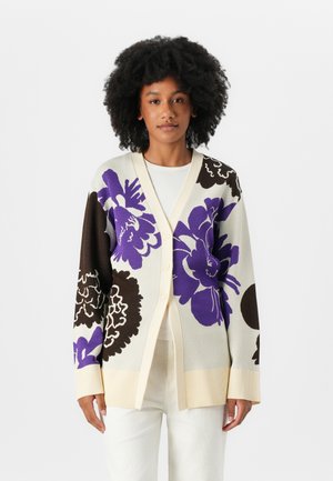 Marimekko LUMOAVA PIONI - Cardigan - light beige/brown/violet