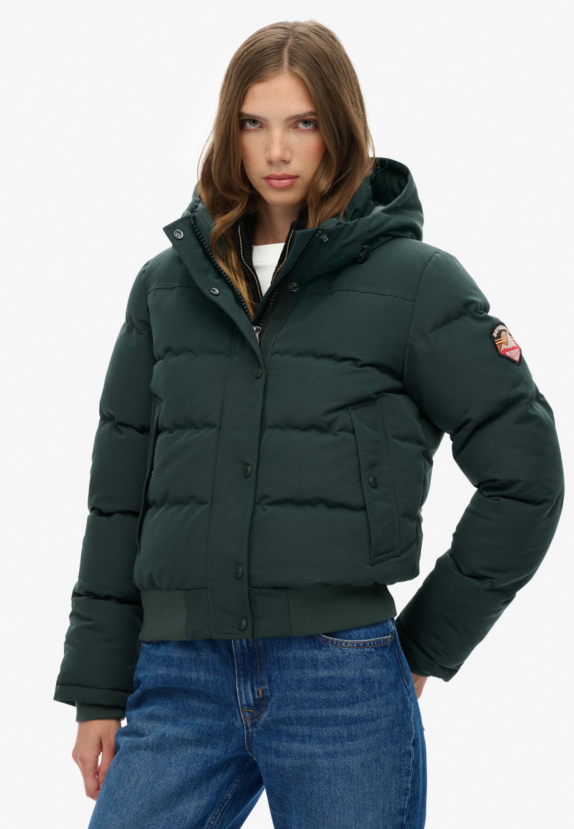 Superdry Jacke Superdry Daunenjacke GrÃ¼n Superdry EVEREST HOODED