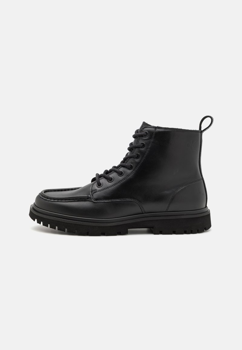 Calvin Klein Jeans EVA BOOT MID LACEUP - Nööritavad poolsaapad - triple black