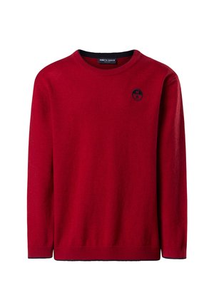WITH EMBROIDERED LOGO - Maglione - dark red