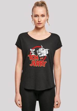 LONG CUT TOM AND JERRY TV SERIE DISTRESSED LOGO - Print T-shirt - black
