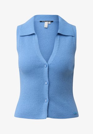 QS, STRICKPULLUNDER - Button-down blouse - blau