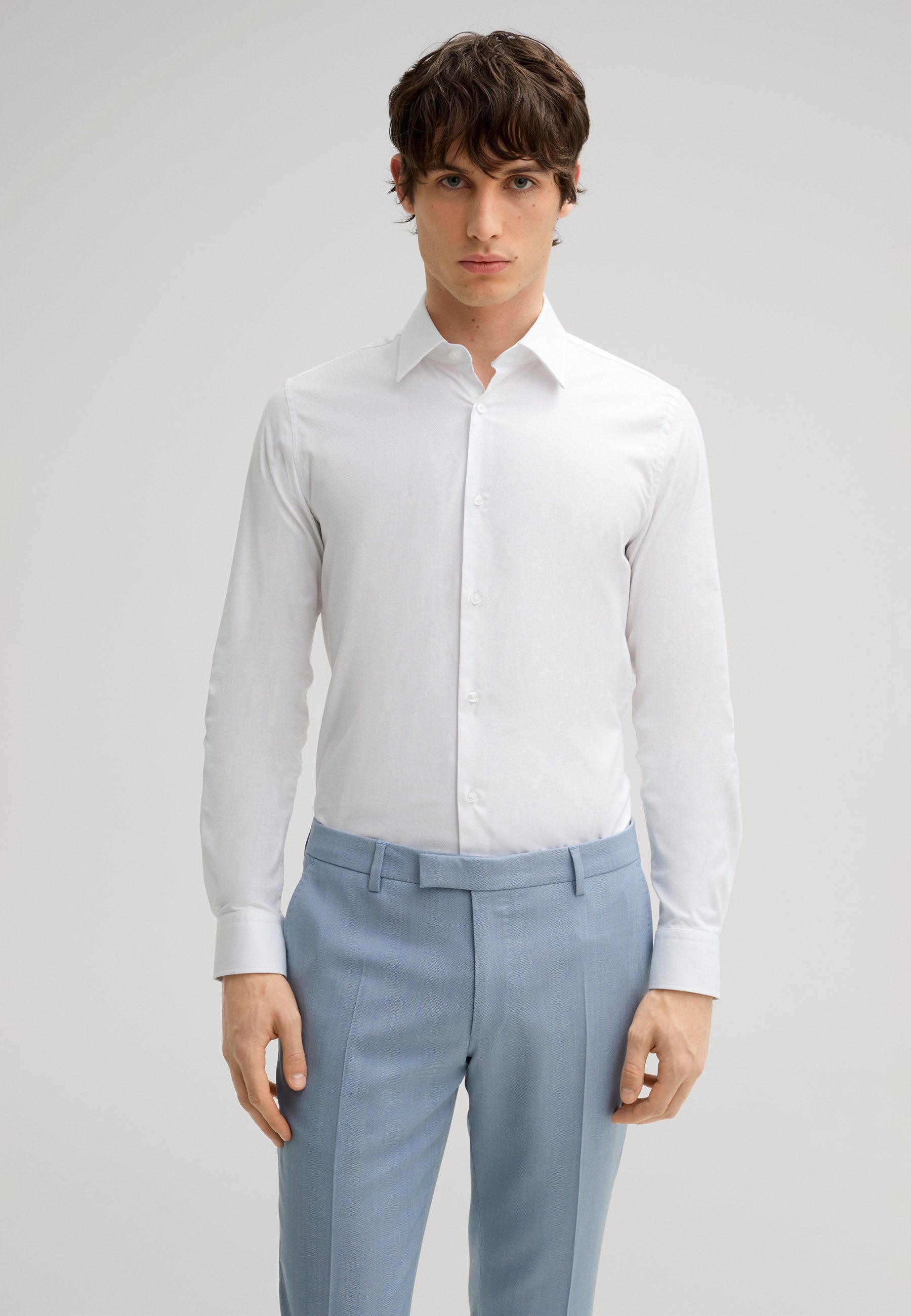 princess polly baby blue dress White Vertical Striped Dress Pants with Blue Blazer Outfits For Men (3  ideas & outfits)