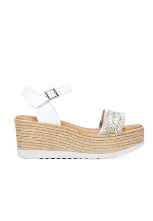 Bosanova CON EFECTO ESPARTO - Sandalias de cuña - blanco