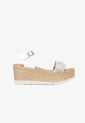 Bosanova CON EFECTO ESPARTO - Sandalias de cuña - blanco