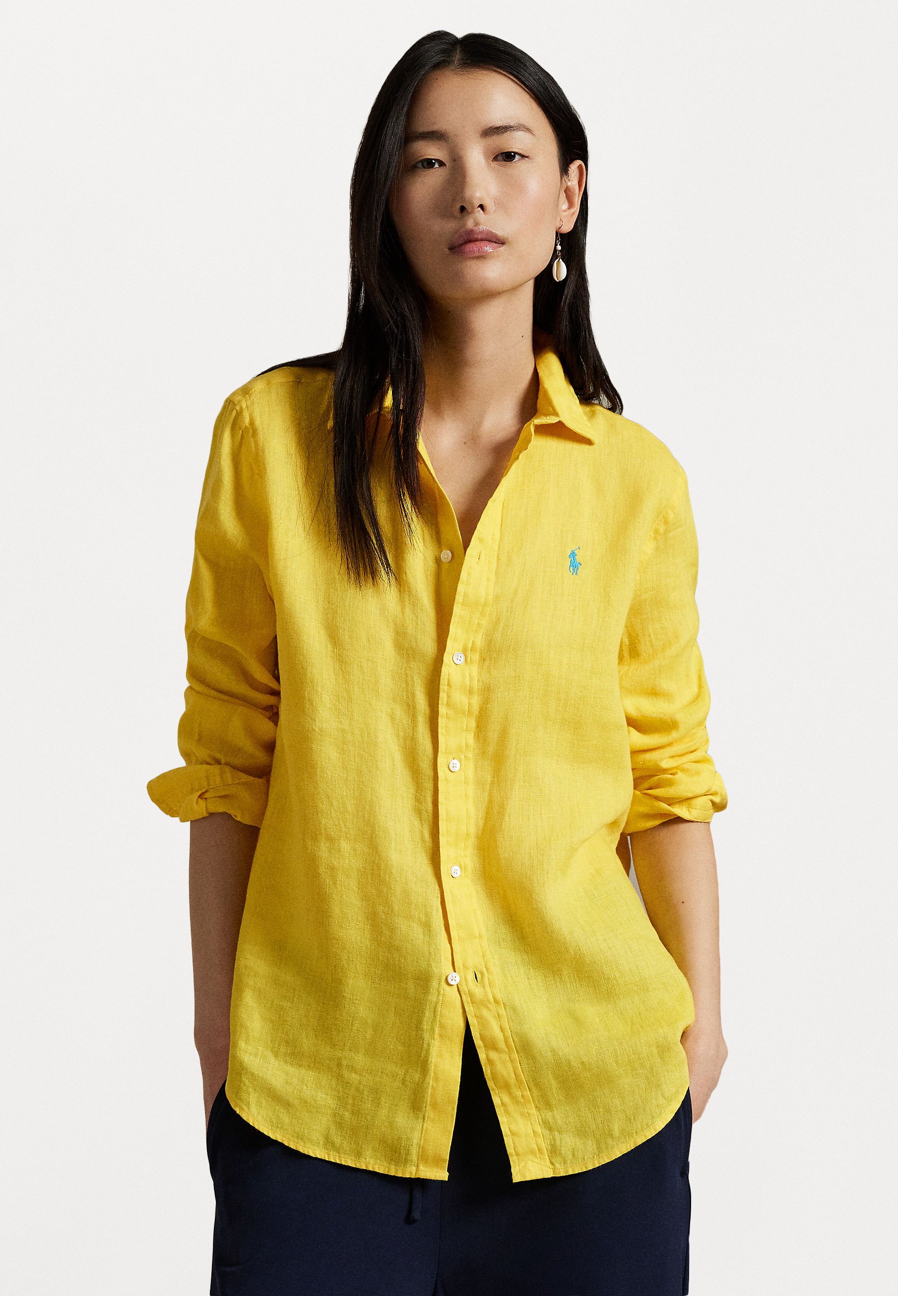 Polo Ralph Lauren CLASSIC FIT LINEN SHIRT - Button-down blouse - sunfish  yellow/yellow - Zalando.co.uk