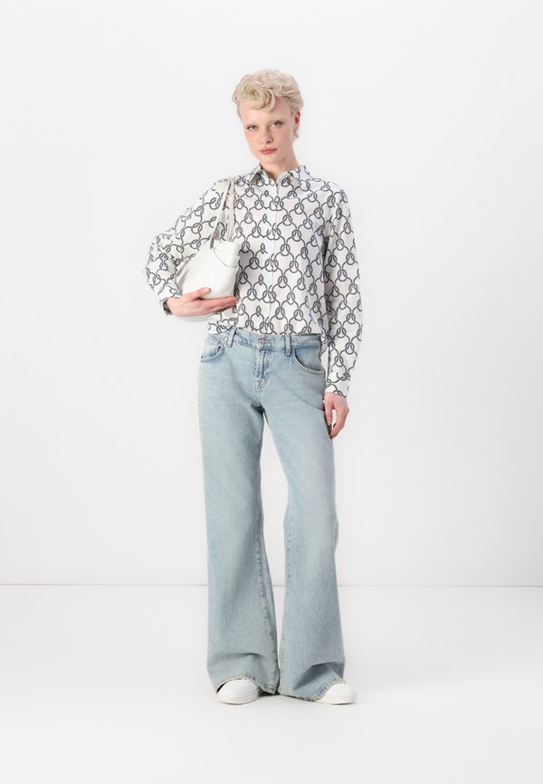 ROPE PRINT VOILE SHIRT - Button-down blouse - cream2