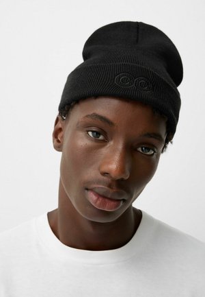 Bershka EMBROIDERED - Beanie - black