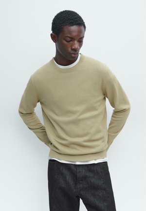 WITH CREW NECK  - Strickpullover - mottled light green