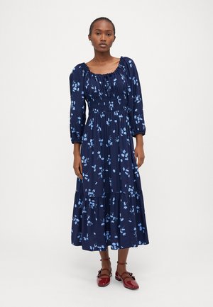 TIE NECK MIDI DRESS FAST - Jurk - navy