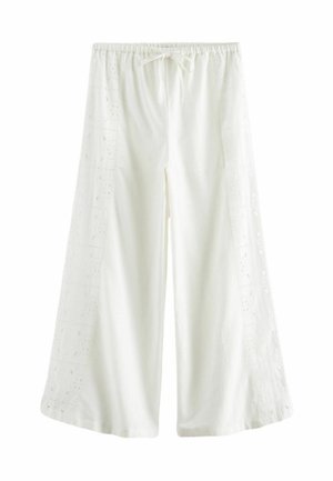 EMBROIDERED WIDE LEG  TALL - REGULAR FIT - Pantalon classique - white