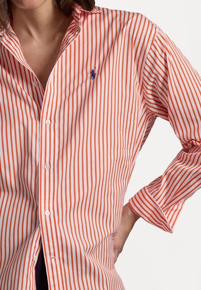 Polo Ralph Lauren RELAXED FIT STRIPED COTTON SHIRT - Bluza z gumbi - white/spring melon