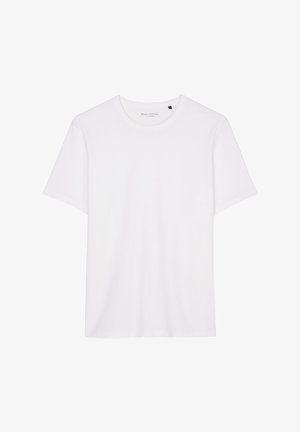 Biała koszulka z krótkim rękawem wykonana z miękkiej bawełny. Oferuje klasyczny okrągły dekolt i prosty, gładki design.