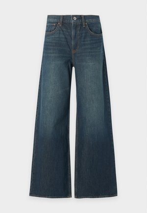 Abercrombie & Fitch, Wide leg - dark-blue denim