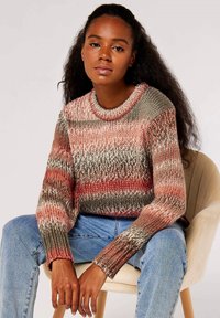 Apricot CHUNKY TONAL STRIPE  - Pullover - coral