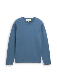 STRUCTURED ROLL EDGE  - Pullover - dusty denim blue