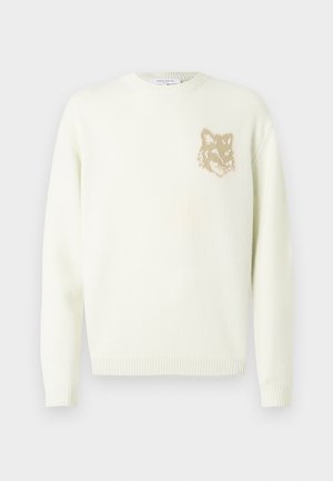 Maison Kitsuné FOX HEAD JUMPER - Neule - ecru/tan