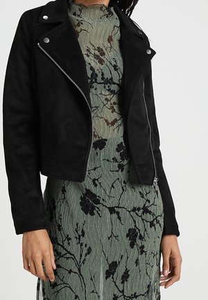 Imiteret læderjakke - black