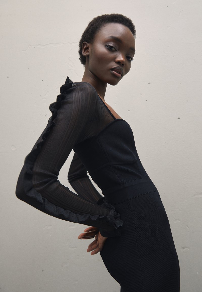 Hervé Léger Gebreide jurk zwart